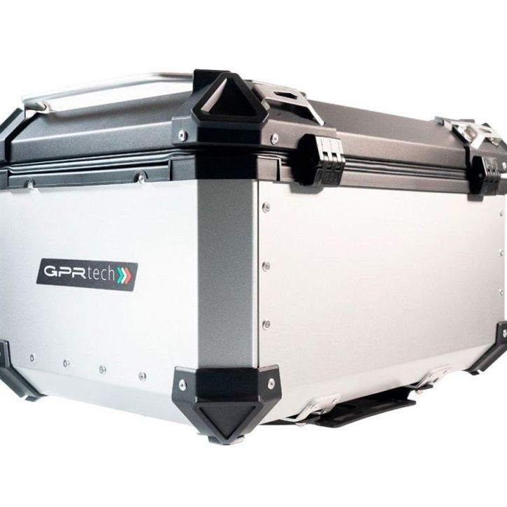 Topkoffer ALPI-TECH 55L zilver met universele bevestigingsplaat