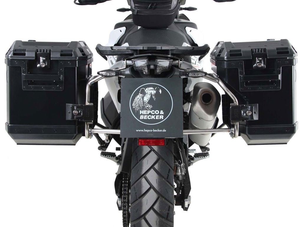 Kofferset Hepco&Becker 'Cutout' met RVS rek en Xplorer BLACK koffers KTM 890 Adventure '21-