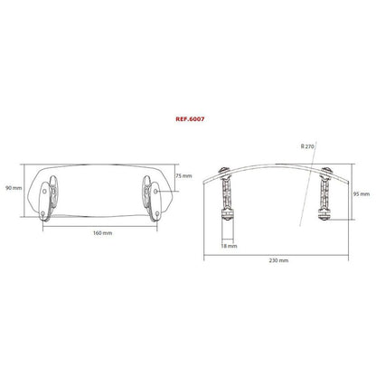 Opzetruit verstelbaar transparant Puig model variabel (boren) 230x90mm