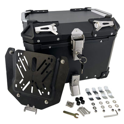 Topkoffer ALPI-TECH 55L zilver met universele bevestigingsplaat
