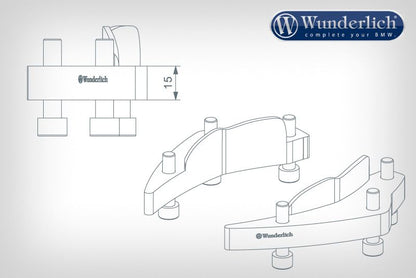 Handlebar riser BMW K1600B/Grand America/GT/GTL - silver Wunderlich