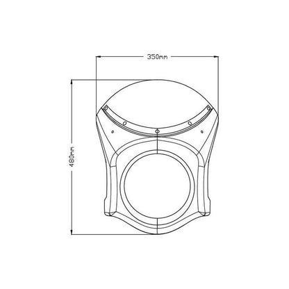 Stuurkuipje zwart model retro fairing met ruitje Puig Honda CB650R '19- / CB1000R '18- -licht getint