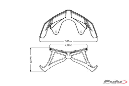 Front Spoiler Downforce Front van Puig voor de Yamaha MT-09 / SP '17-