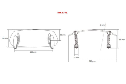 Opzetruit transparant model Clip-On Puig (klemmen) 325x102mm