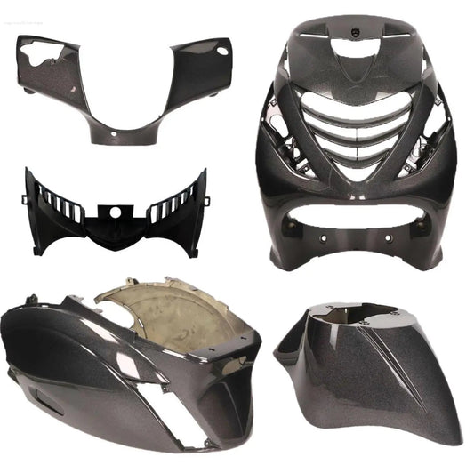 Kappenset High Gloss Psychedelic Black | Piaggio ZIP 2000/SP Modellen