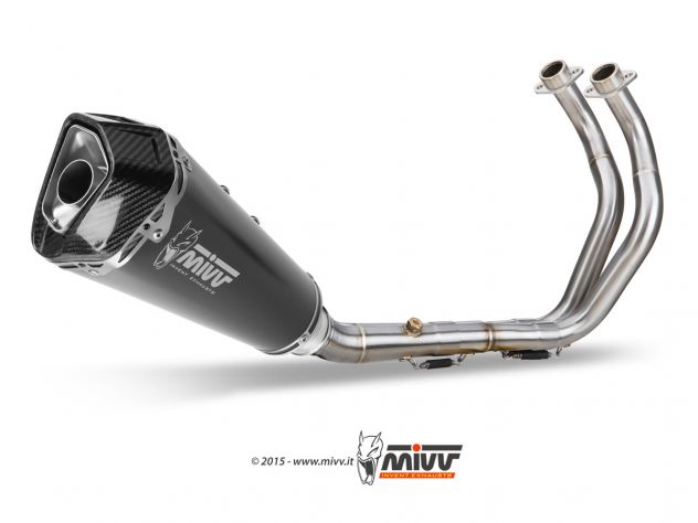 COMPLETE EXHAUST 2x1 MIVV DELTA RACE STEEL BLACK YAMAHA MT-07 2014-2020
