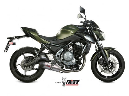 COMPLETE EXHAUST 2x1 MIVV OVAL TITANIUM CARBON KAWASAKI Z650 2017-2023