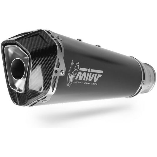 MIVV Sport Delta Race Silencer Stainless Steel Black voor Aprilia Tuono 125 (2017-2020)